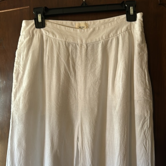 WHITE LINEN WIDE LEG PANTS | SIZE 6 - Picture 2 of 4